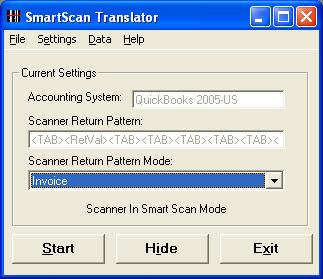 8. Configuring SmartScan The Main Screen The following screen is the screen you will see when you start the SmartScan program. This is the Main Screen of the SmartScan Translator program.