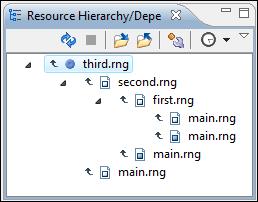 Editing Documents 131 If you want to see the dependencies of a schema, select the desired schema in the project view and choose Resource Dependencies from the contextual menu.