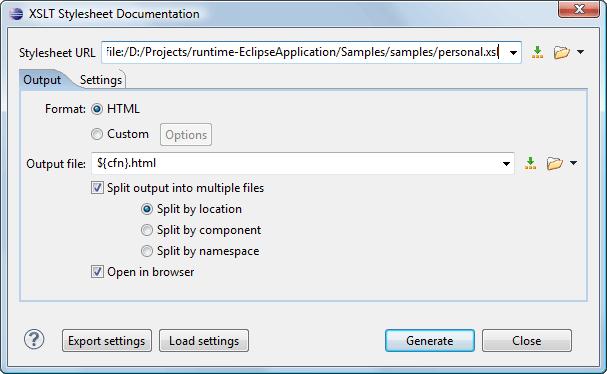 Editing Documents 147 To generate documentation for an XSLT stylesheet document, use the XSLT Stylesheet Documentation dialog.