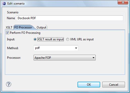 Transforming Documents 198 Figure 126: The Configure Transformation Dialog - FO Processor Tab Perform FO Processing - Enables or disables applying an FO processor (either the built-in