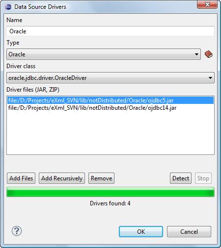 Working with Databases 256 Figure 166: Data Source Drivers Configuration Dialog 3. Enter a unique name for the data source. 4. Select Oracle in the driver type combo box. 5.