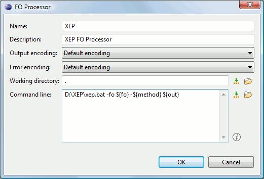 Apache FOP The options for FO processors are the following: Configuring the Application 356 Use built-in Apache FOP - Instructs Oxygen XML Developer plugin to use its built-in Apache FO processor.