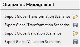 Scenarios Management Configuring the Application 368 The Scenarios Management preferences panel is opened from menu Window > Preferences > oxygen > Scenarios Management and allows sharing the global