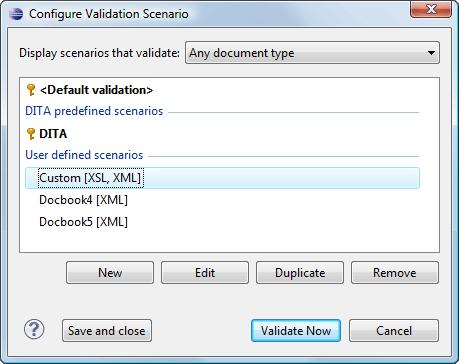 Editing Documents 63 Figure 32: Configure Validation Scenario 2. Press the New button to add a new scenario. 3. Press the Add button to add a new validation unit with default settings.