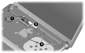 2. Remove the two Torx T8M2.5 7.0 screws that secure the display assembly to the computer. 3. Turn the computer right-side up, with the front toward you. 4. Open the computer as far as possible. 5.