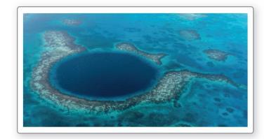 The Great Blue Hole is a cylindrical trench located off the