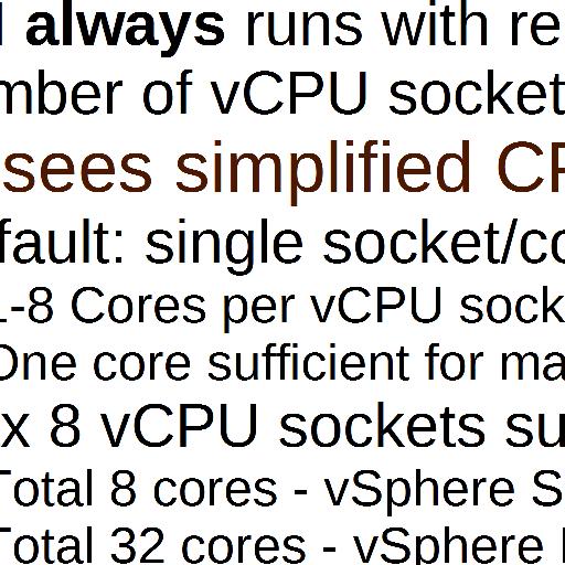 CPU appears as 2 independent CPU resources - Each quad core physical CPU appears as 4 independent CPU resources The VMkernel then assigns one (or more) of these CPU