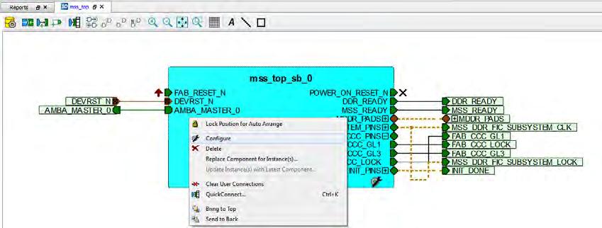 3. Right-click the mss_top_sb_0 component and click Configure, as