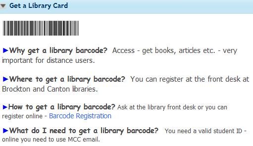 Accessing Massasoit Library Resources Off Campus Students may access many Massasoit Library resources off campus. However, most of the Massasoit Library resources require a library barcode.