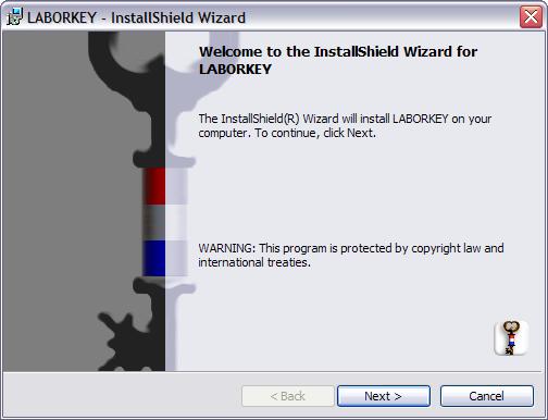 Step 3 install LaborKey software Double-click the extracted file setup.exe, which is illustrated at the bottom of page 4. The dialog illustrated to the left should appear.