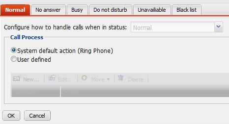 2. Click New. 3. Enter a Name for this setting. 4. Under Follow Me Numbers, click New. 5. Enter a phone number to which the call to your extension can be transferred. 6.