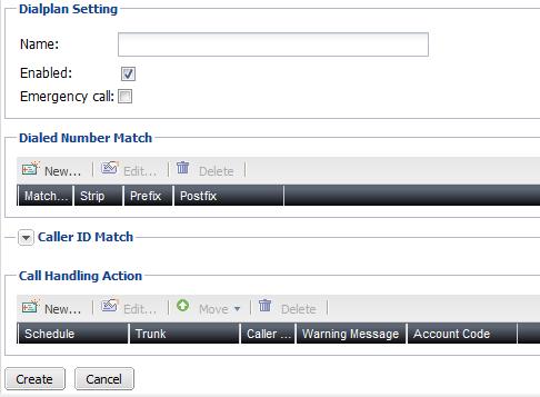 Pattern Match CID Call handling The phone number pattern in the dial plan that matches other numbers. For details, see Dialed Number Match on page 189. The caller ID pattern for this dial plan.