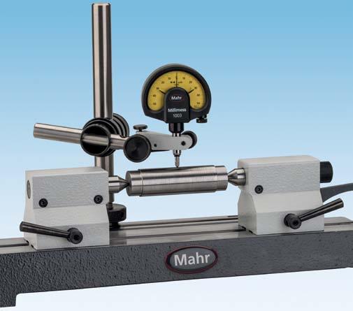 - 8-8 Center Bench 818 Ideal for quick and accurate concentricity / run-out checks Bench: Flatness of the surface is in accordance to DIN 876/1 Two T-slots for Tailstock and / or Support Arm