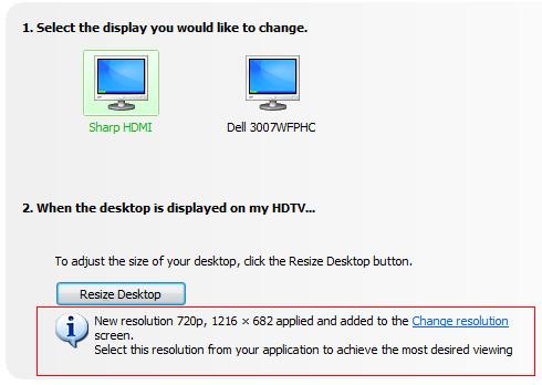Chapter 02 : CHANGES IN THE RELEASE 197 DRIVER FOR WINDOWS XP Special Instructional Notes Help for Resizing Your HDTV Desktop After resizing the HDTV desktop, the new custom resolution created is now