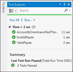 Behavior-Driven Development 3. Click on Run All to test the feature, as shown in the following screenshot: How it works... SpecFlow.