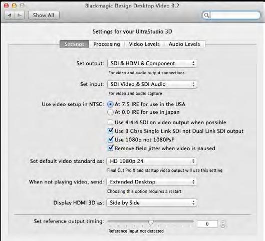 11 Getting Started Using Blackmagic System Preferences Blackmagic system preferences provide a central location so you don't need to configure the same settings in each video application that you