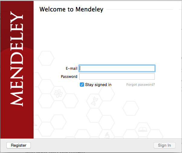 Essential Mendeley When you open the Mendeley Desktop application for the