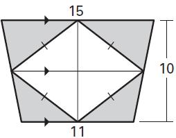 5) Find the area of the shaded figure.