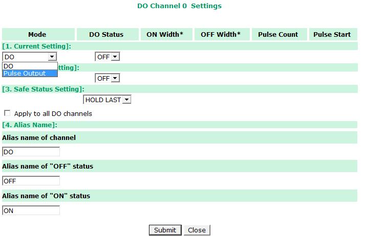 Using the Web Console The DO channel s Alias Name