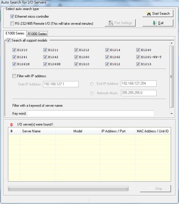 Using iosearch iosearch Setup System Several operations are possible from the System menu.