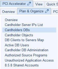 This section includes reports that inventory your cardholder database servers, database users, authorized source programs, and more.
