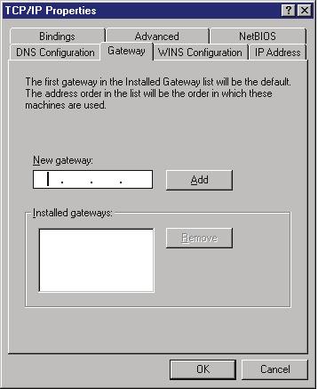 4. Select the Gateway tab, and key in New gateway then click