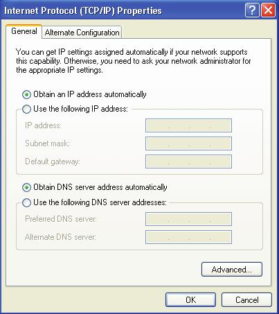 2. Select Internet Protocol (TCP/IP), then click Properties. 3. Select Obtain an IP address automatically if you want the IP settings to be assigned automatically.