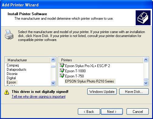 9. Press Finish to complete the settings and return to the Add Printer Wizard. 10.