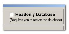 Creating a New Database 4. Read Only Database By selecting this option you can make the Database Read only.