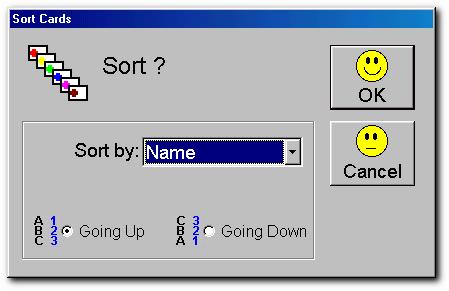 Finding Sorting and Grouping To Sort Data within a database. Sorting allows the simple classification of the cards by one field or parameter.