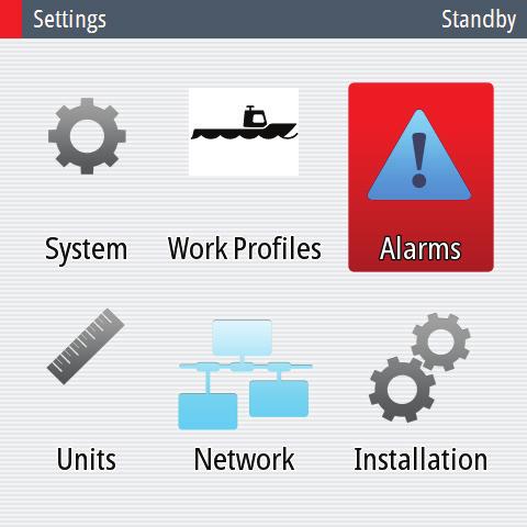 The Alarm dialog All new alarms and warnings activates the alarm dialog. The dialog will be closed when the message is acknowledged.