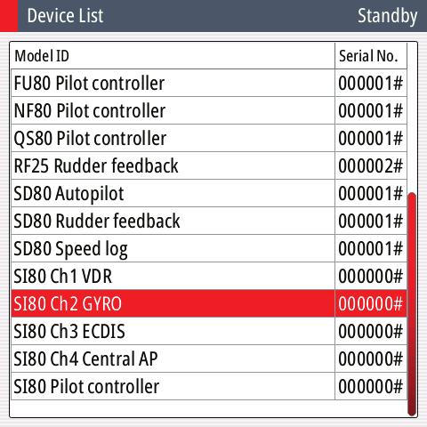 Device list From the device list you can: list all of the active SimNet and NMEA 2000 devices on the