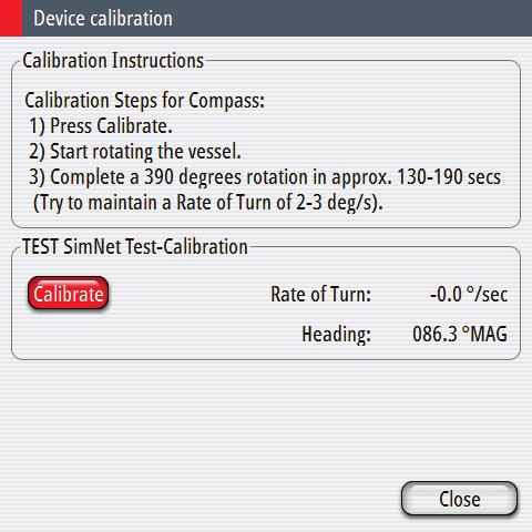 Follow the online instructions During the calibration, the compass will measure the magnitude and direction of the local magnetic field.