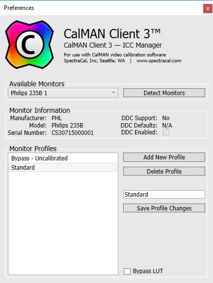 Figure 3. Client 3 Preferences screen. You can select your desired monitor from the Available Monitors drop down list (Figure 4).
