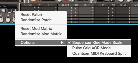 Klee Sequencer This mode maps the sources Shift Register to multiple sequencer positions and sums the sequencer values together. Mixed a low Chaos Setting, it creates slowing morphing patterns.