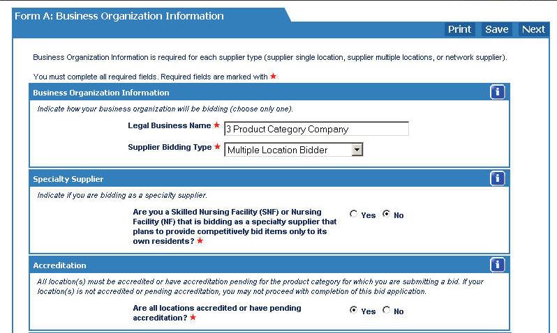 Form A The Form A: Business Organization Information screen requests general information about your business.