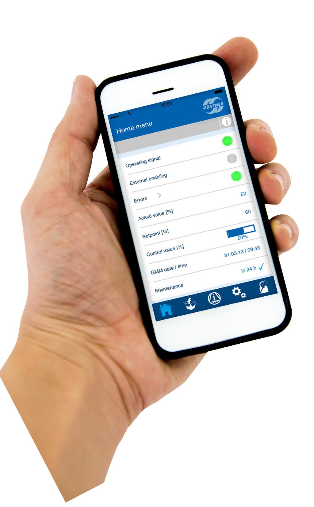 Next step communication The Güntner Controls App allows you to configure your GMM (Güntner Motor Management) easily and comfortably with your smartphone.