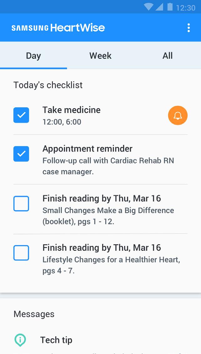Using your daily checklist Your daily checklist is set up for you by your case manager and contains the things you need to do on that day or within that week. 1. 2. 3.