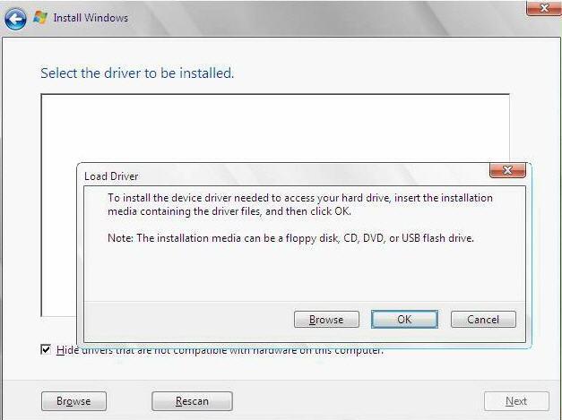 Install Windows Server 2012 or 2012 R2 Manually Using Local or Remote Media 12. In the Load Driver dialog, do the following: a.