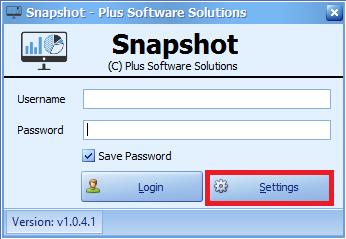 Configuration 1. Launch the SnapShot software and Click the Settings button to setup SnapShot database 2.