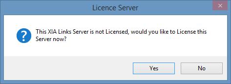 Licensing Once you've connected to the Server for the first time, you will be prompted to configure licensing: Note: This will deploy the licence to the Server and will licence