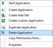 Deleting an Application Right click the