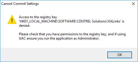 Access to the registry key is denied Issue When attempting to configure the settings with the client, you receive an error stating that access to the registry key is denied: Cause The user account