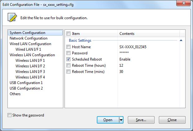 AMC Manager User's Manual (3) Editing the existing file The existing template can be edited in the Edit Configuration File window.