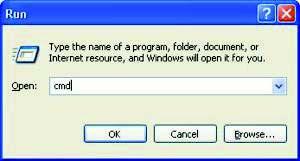 Section 4 - FAQs Step 2: Go to [Start]->[Run]->key in: cmd and press [OK] Step