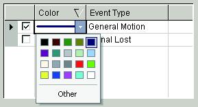 Event Type You can change the color by clicking on the color bar and then click the down arrow.