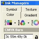 and obtain the CMYK values for that color.