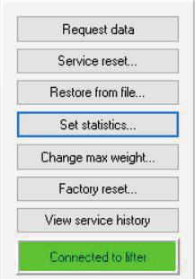 . (Service version only) Makes it possible to change the settings on the statistics when the main