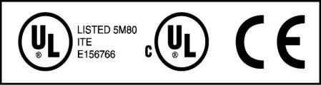 SAFETY CERTIFICATIONS UL/CUL: CE: Listed to Safety of Information Technology Equipment, including Electrical Business Equipment.