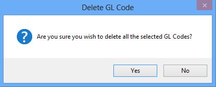 When a GL Code entry is validated and applied, the user can see GL Code in the table and its associated description. In this example, the description for GL Code 111-1111-11111 is Sales.